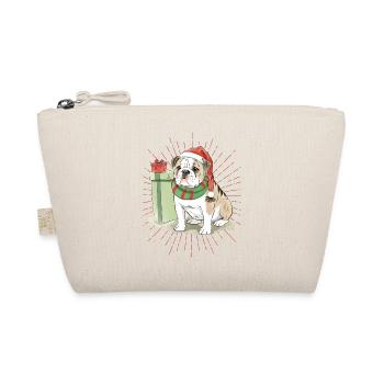 Bulldog Merry Christmas Dog Dogs - Organic Pouch - nature - Front