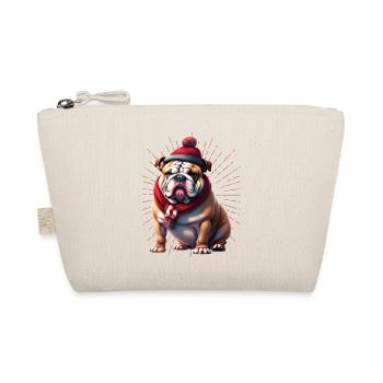 Bulldog Merry Christmas Dog Dogs - Organic Pouch - nature - Front