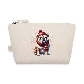 Bulldogge Frohe Weihnachten Hund Hunde - Bio-Täschchen - Natur - Vorne