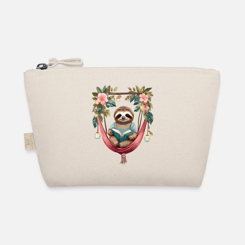 Cute sloth in hammock Organic Pouch