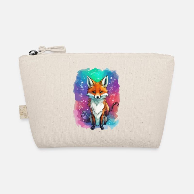 Fuchs, bunt, Kinder, Weihnachten, Schneeflocken Bio-Täschchen
