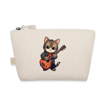 Katze mit Gitarre Kater Haustiere Katzen - Bio-Täschchen - Natur - Vorne