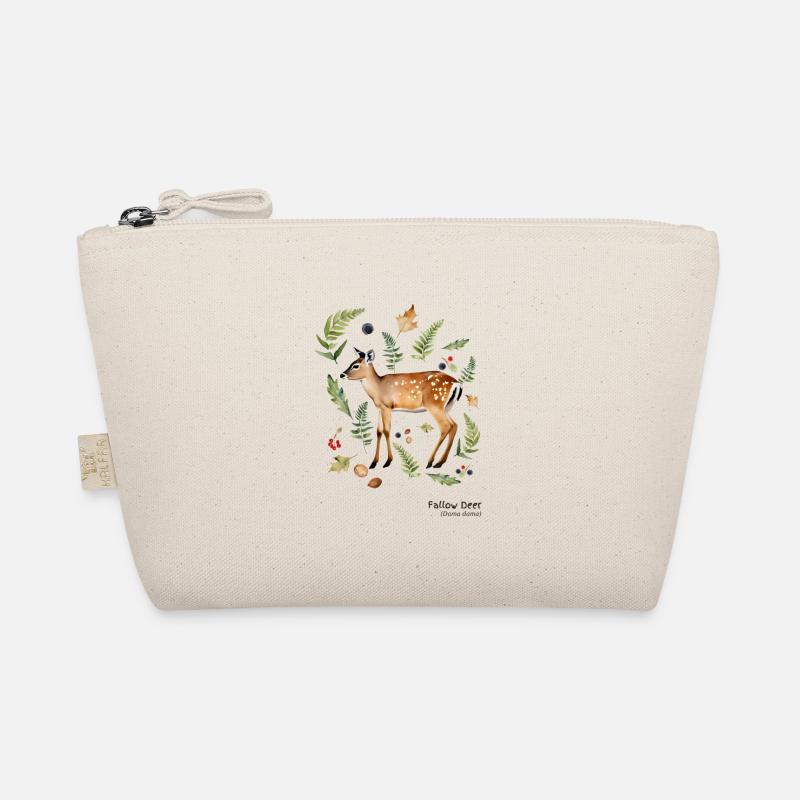 Fallow Deer with name in dark text - Organic Pouch - nature