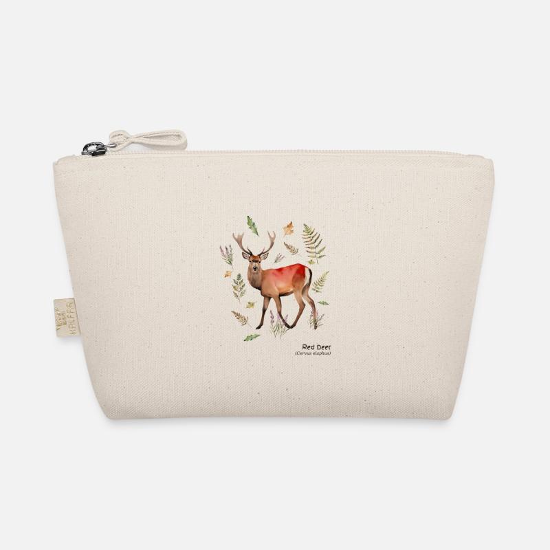 Red Deer with name in dark text Organic Pouch