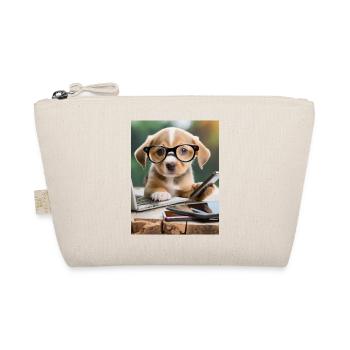 Hund mit Brille - Bio-Täschchen - Natur - Vorne