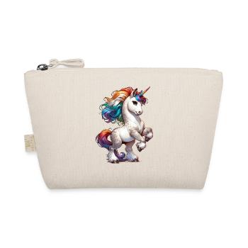 Schickes Einhorn mit blauen Augen - Bio-Täschchen - Natur - Vorne