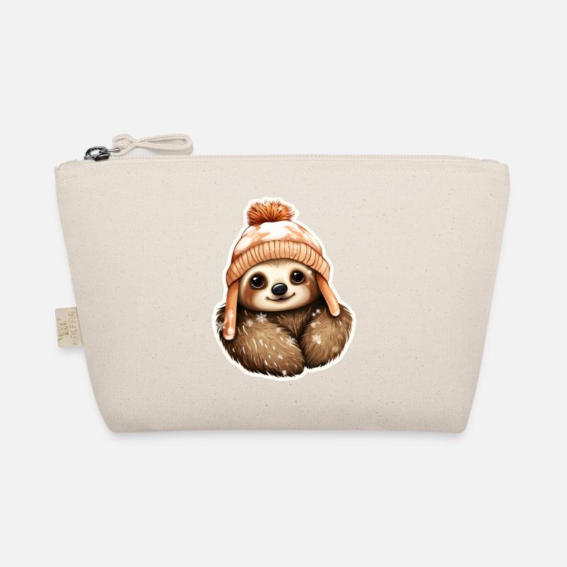 Winter Cute Sloth Organic Pouch