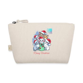 Black Red Cat Christmas Christmas T Shirt - Trousse biologique - nature - Devant