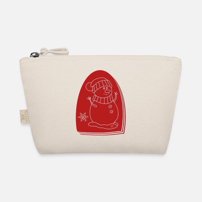 "Snowman", boho line art design, series "Xmas" Organic Pouch