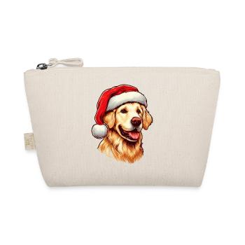 Golden Retriever portant le chapeau du Père Noël - Trousse biologique - nature - Devant