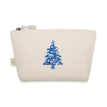 Christmas Tree Blue Glitter - Organic Pouch - nature - Front