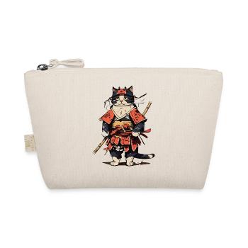 Cat Samurai - Organic Pouch - nature - Front