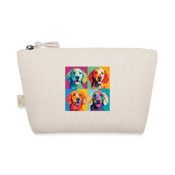 Pop Art Pup Parade: Colorful Dog Grid Tee - Organic Pouch - nature - Front