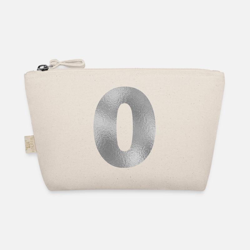 Zahl 0 Silber Bio-Täschchen