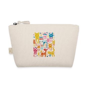 Cats Galore : T-shirt fantaisiste pop art félin. - Trousse biologique - nature - Devant