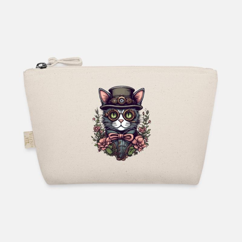 Steampunk Cat Organic Pouch