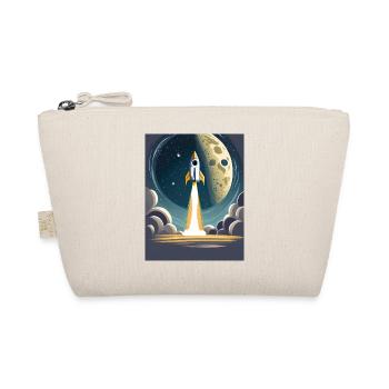 Bring mich zum Mond Vintage Space Rocket Start - Bio-Täschchen - Natur - Vorne