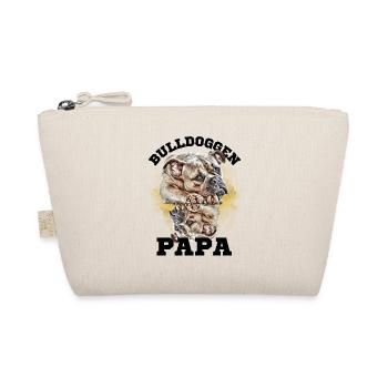 BULLDOGGEN PAPA Hund Hunde Bulldogge - Bio-Täschchen - Natur - Vorne