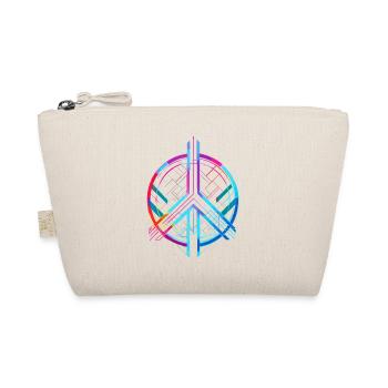 Peace Zeichen Frieden Bunt Neon Gegen Krieg Liebe - Bio-Täschchen - Natur - Vorne