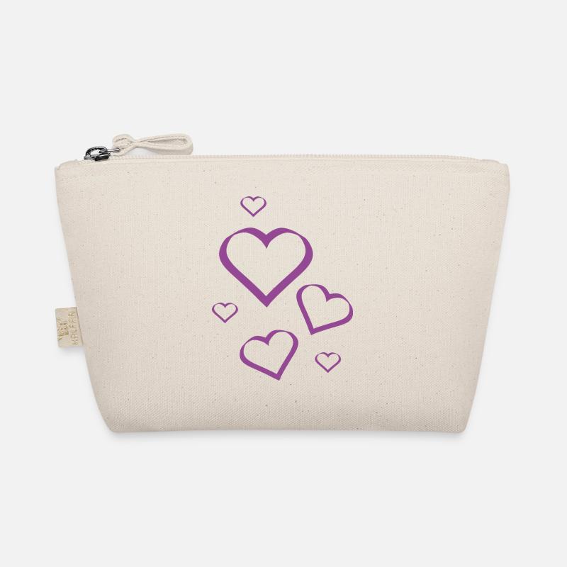 Heart Violet Violet Heart Pattern Violet Organic Pouch
