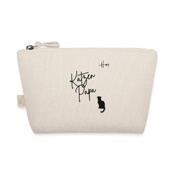 Katzenpapa mit Herzschlag Design - Bio-Täschchen - Natur - Vorne