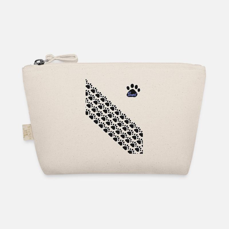 Pfoten Quer und Logo Peanut - Bio-Täschchen - Natur