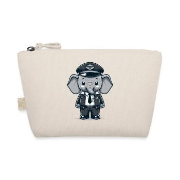 Cute Elephant Pilot - Organic Pouch - nature - Front