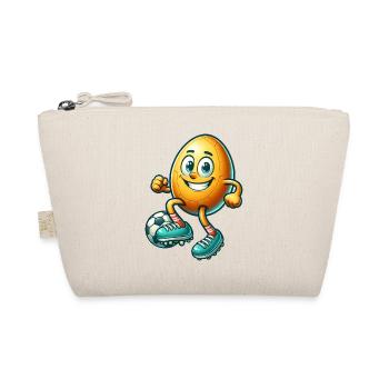 Osterei Fußball Design, Fußballer Ostern - Bio-Täschchen - Natur - Vorne