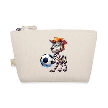 Zebra Fußballer Sportfan - Bio-Täschchen - Natur - Vorne