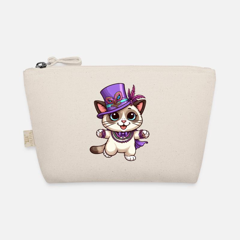 Siamese Cat Mardi Gras Comic Cute Organic Pouch