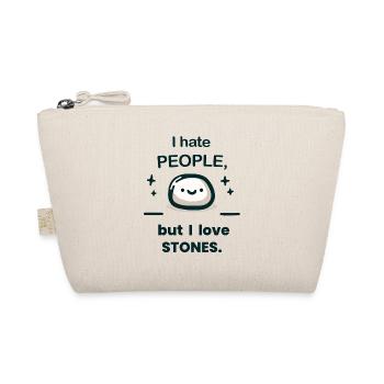 I hate people, but I like stones. - Bio-Täschchen - Natur - Vorne
