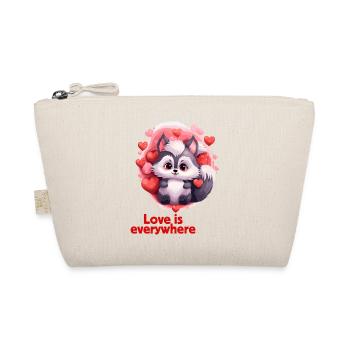 Cute Valentine's Day Design Animals - Organic Pouch - nature - Front