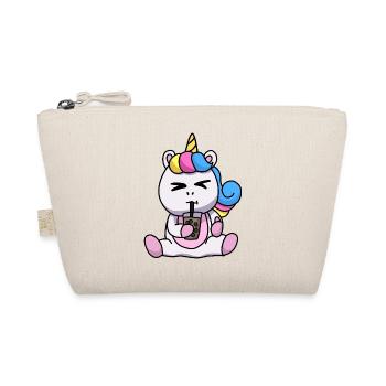 Bubble Tea Drinking Unicorn Anime Kawaii - Organic Pouch - nature - Front