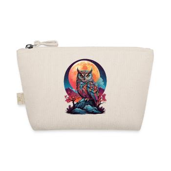 MOONLIT MYSTIQUE: A COLORFUL OWL’S NIGHTTIME VIGIL - Organic Pouch - nature - Front