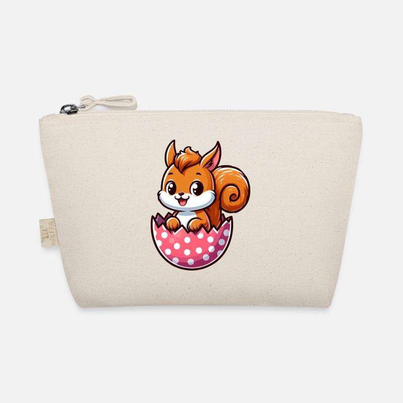 Süßes Eichhörnchen mit Osterei Comic Design Bio-Täschchen