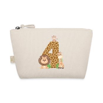 4th Birthday: Jungle Animals: Giraffe, Lion, Monkey - Organic Pouch - nature - Front