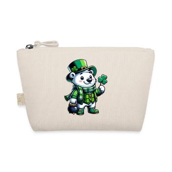 St. Patrick's Polar Bear Cartoon Design - Organic Pouch - nature - Front
