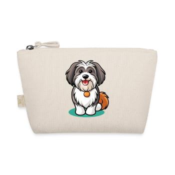 Cheerful Tibetan Terrier Portrait Artwork Print - Organic Pouch - nature - Front