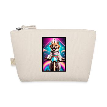 Unicorn Corgi Neon Ride - Organic Pouch - nature - Front