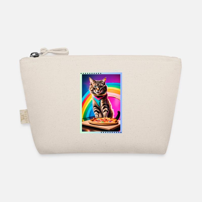 Rainbow cat with pizza Organic Pouch