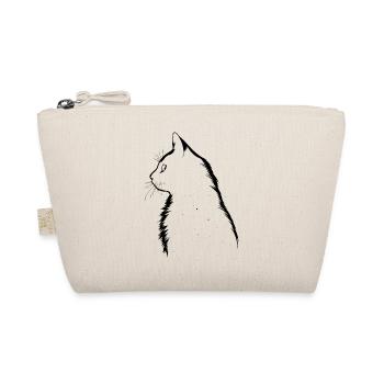 Cat, Cat Motif - Organic Pouch - nature - Front