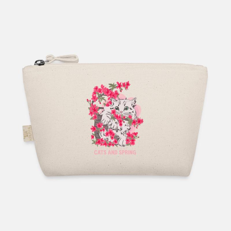 Katze mit Blumen Bio-Täschchen