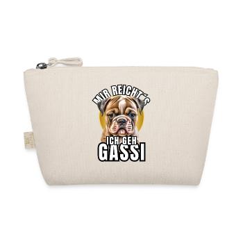 ICH GEH GASSI - BULLDOGGE Hund HUNDE - Bio-Täschchen - Natur - Vorne