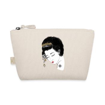 Japan Geisha, Flower Crown Portrait in Gold, - Organic Pouch - nature - Front