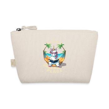 Unicorn with book - Organic Pouch - nature - Front