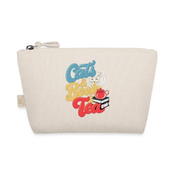 Cats and Tea Print - Organic Pouch - nature - Front