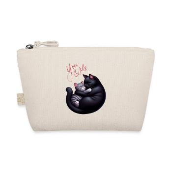 You and me black and grey chat - Organic Pouch - nature - Front