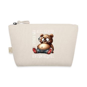 dicke Teddybär mit Jeans Sneaker lustige Sprüche - Bio-Täschchen - Natur - Vorne