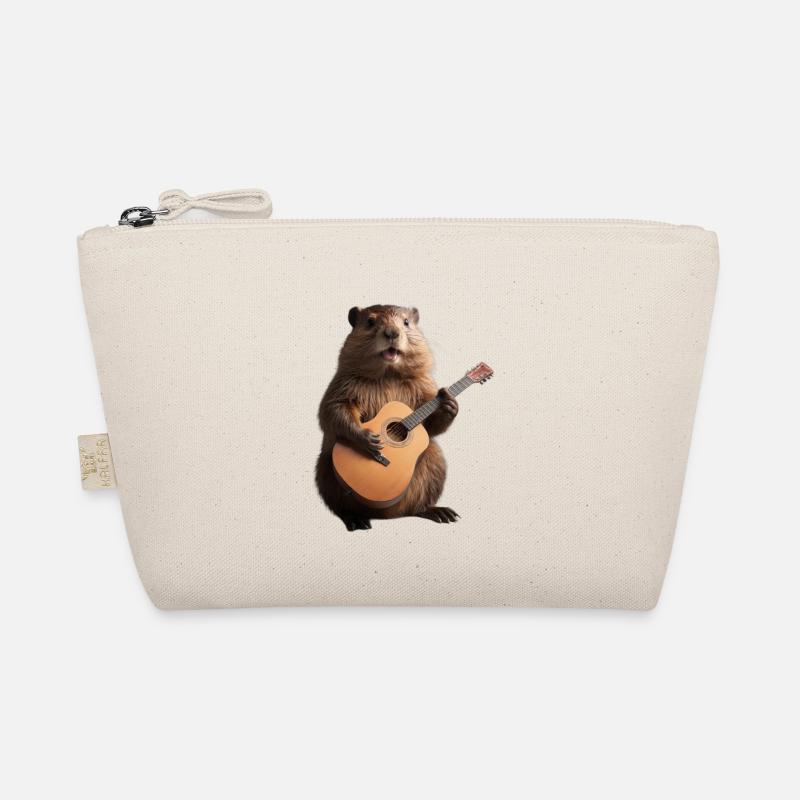 beaver groundhog guitar Organic Pouch