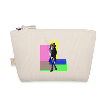 Urban Chic: Banksy-inspiriertes Mädchen - Bio-Täschchen - Natur - Vorne